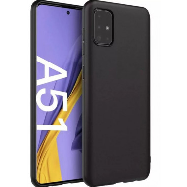 Чехол силиконовый черный матовый для Samsung Galaxy A51