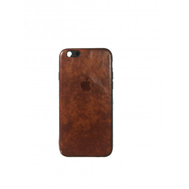 Чехол силиконовый коричневая кожа для Apple iPhone 6/6S