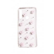 Чехол силиконовый прозрачный с розовыми цветочками для Huawei P Smart Z/9X