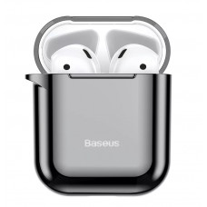 Чехол силиконовый блестящий черный для Apple AirPods 1/2 Baseus