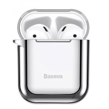 Чехол силиконовый блестящий хром для Apple AirPods 1/2 Baseus