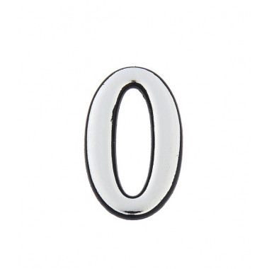 Номер дверной "0" хром маленький