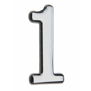 Номер дверной "1" хром большой