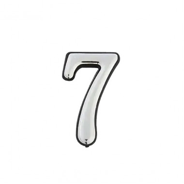 Номер дверной "7" хром маленький