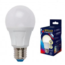 Лампа светодиодная матовая LED-A60 8W E27 4000K Uniel PLP01WH 