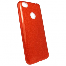 Чехол силиконовый красный с блестками для Xiaomi Redmi 4X
