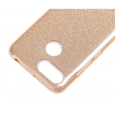 Чехол силиконовый золотой с блестками для Xiaomi Redmi 6