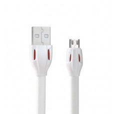 USB дата-кабель плоский microUSB белый 1м Remax LASER series RC-035m