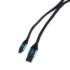 Кабель microUSB голубой 1 м Jeans Cloth PowerLine
