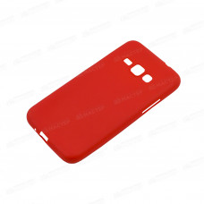 Чехол силиконовый красный матовый для Samsung J1 (2016)