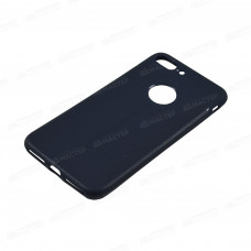Чехол силиконовый матовый кожанный синий с окошком для Apple iPhone 7 Plus Ultimate Experience
