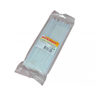 Хомут nylon белый 250х4 мм (100 штук) REXANT 07-0250