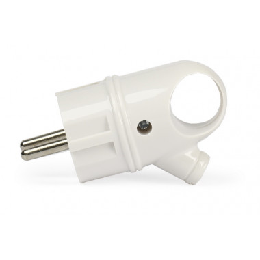 Вилка с кольцом с заземлением белая 16А 250В Smartbuy SBE-16-P03-w