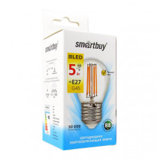 Светодиодная лампа FIL шар 5W Е27 Smartbuy SBL-G45F-5-30K-E27