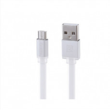 Дата-кабель USB плоский microUSB белый 1 м Remax RE-005m