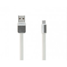 USB дата-кабель плоский microUSB белый 1м Remax Platinum RC-044m