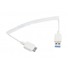 USB кабель microUSB 3.0 шнур спираль 0,8 м белый REXANT 18-4209