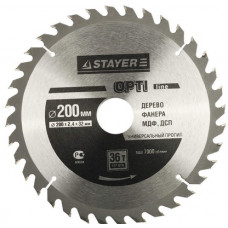 Диск пильный по дереву 200х36Тх30 мм STAYER 3681-200-30-36