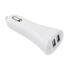 Адаптер в прикуриватель 2хUSB 1А+2.1A белый