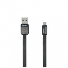 USB дата-кабель плоский microUSB черный 1 м Remax Platinum RC-044m
