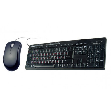 Набор проводной клавиатура Multimedia + оптическая мышь USB Perfeo PF-618/89-MM/OP
