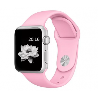 Ремешок силиконовый розовый для Apple Watch 38/40 мм
