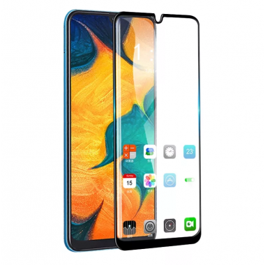 Защитное стекло 6D черное для Samsung A30 