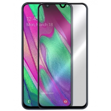 Защитное стекло черное для Samsung A40 BINGO