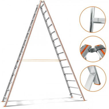Стремянка двусторонняя Эйфель Комфорт-Профи 214