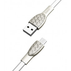 USB кабель серебристый 1.2 м microUSB Hoco U52