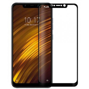 Защитное стекло 6D черное для Xiaomi Pocophone F1