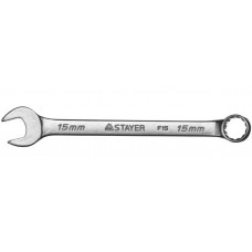 Ключ гаечный комбинированный хромированный 15 мм STAYER Master 27085-15