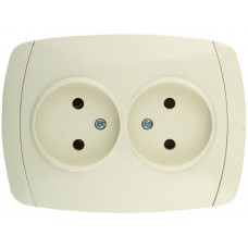 Розетка двойная в сборе цвет бежевый 16 А СВЕТОЗАР City Light SV-54202-B