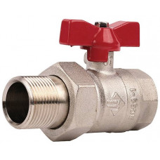 Кран шаровой 1/2'' полнопроходной с накидной гайкой бабочка ЗУБР 51357-N-1/2