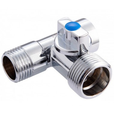 Кран шаровый для стиральных машин трехпроходной 1/2х3/4х1/2'' MVI BV.462.040504