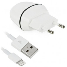 Сетевое зарядное устройство (СЗУ) 2.1 А 1 USB + кабель 8pin для iPhone 5/5S/5C/6/6S/SE/7 белое Smartbuy NOVA MKIII SBP-1504-8