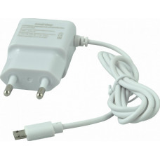 Сетевое зарядное устройство (СЗУ) встроенный кабель microUSB 1 A max белое Smartbuy ONE SBP-105