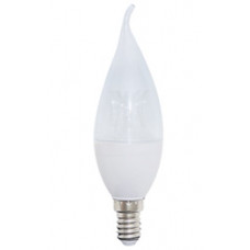 Лампа светодиодная LED 8.0W 220V E14 4000K прозрачная свеча на ветру с линзой композит 130x37 мм Ecola Premium candle C4UV80ELC