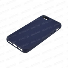 Чехол силиконовый синий матовый iPhone 5/5S