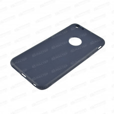 Чехол силиконовый матовый кожанный синий с окошком для iPhone 6 Plus Ultimate Experience