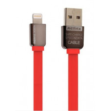 USB кабель плоский для iPhone 5/6 красный 1 м Remax Data Cabel Safe&Speed