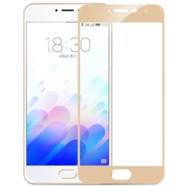 Защитное стекло 2D золотое для Meizu MX6