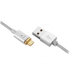 USB кабель магнитный серебристый 1.2 м для microUSB Hoco U16