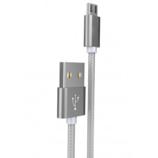 USB кабель microUSB серый 1 м Hoco Knitted Charging X2