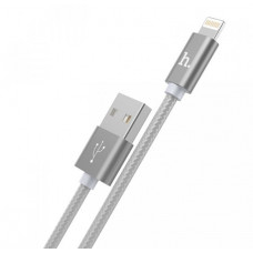 USB кабель iPhone 8 pin серебристый 1.2 м Hoco Knitted Charging Tarnish X2