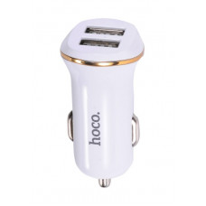 Адаптер в прикуриватель белый 2хUSB Hoco Z1