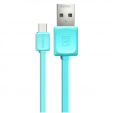 Дата-кабель плоский microUSB голубой 1 м Remax FAST series RC-008m 19665
