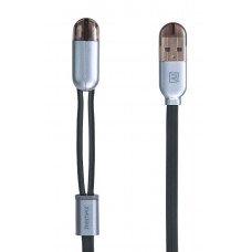 Кабель USB 1 м 2 в 1 черный REMAX TWINS RC-025t