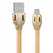 Дата-кабель USB плоский для iPhone 5/6 золото 1 м Remax LASER series RC-035i