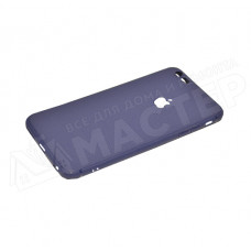Чехол силиконовый синяя кожа с яблоком Si Jie для iPhone 6 Plus